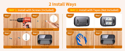 Solar-Powered Fence Lights for Yard, Deck, Patio