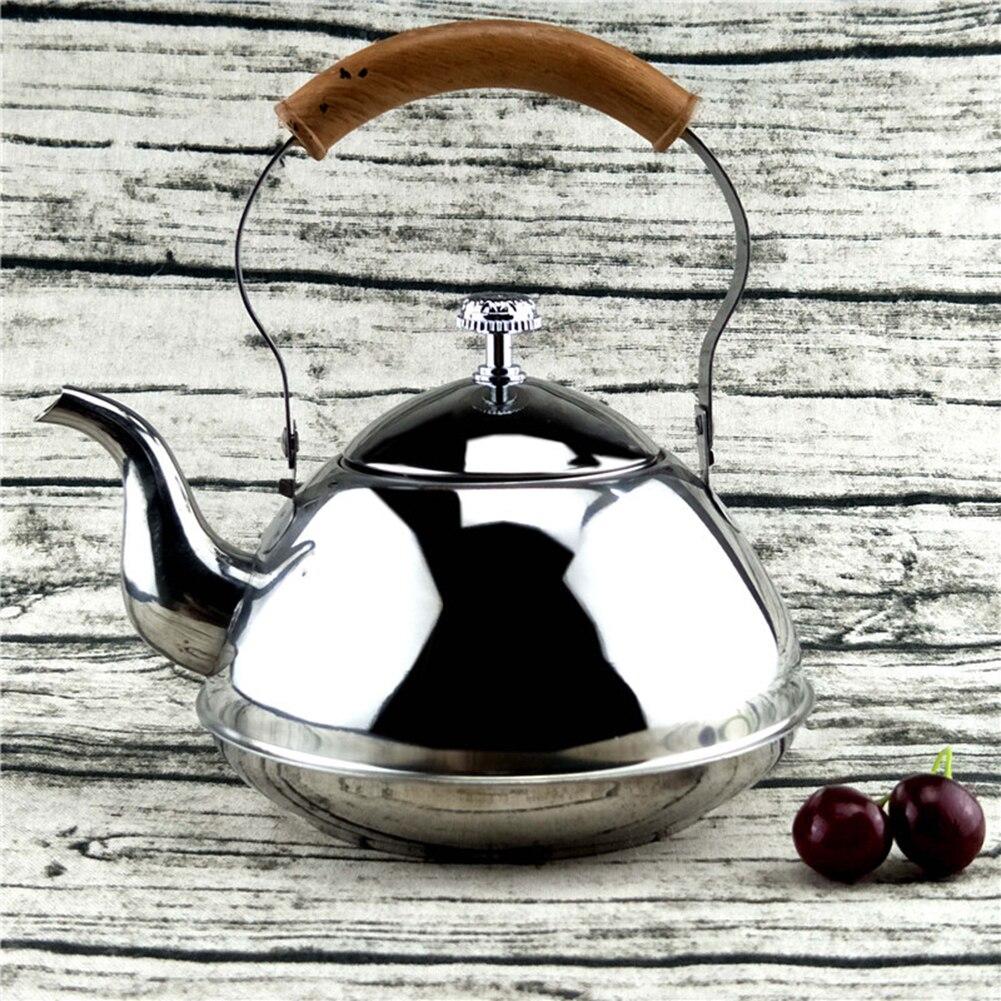 Stainless Steel Stove Top Whistle Drink Tea Kettle With Handle In Silver