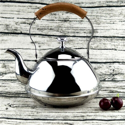 Stainless Steel Stove Top Whistle Drink Tea Kettle With Handle In Silver