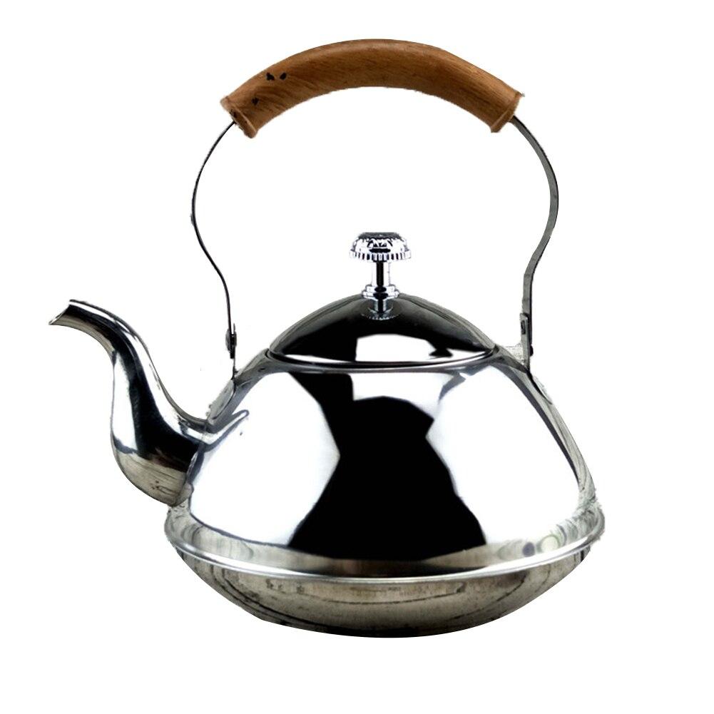 Stainless Steel Stove Top Whistle Drink Tea Kettle With Handle In Silver