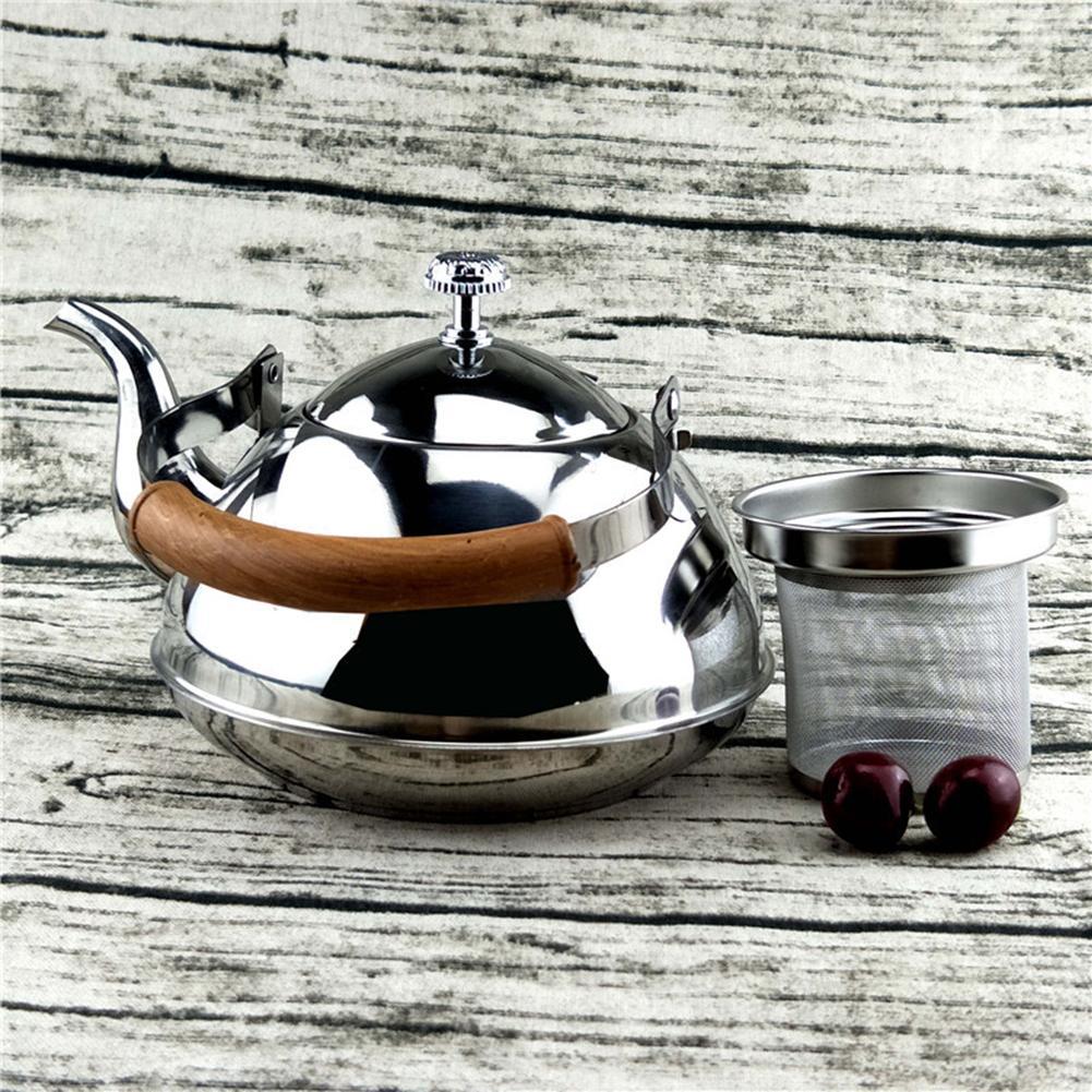 Stainless Steel Stove Top Whistle Drink Tea Kettle With Handle In Silver