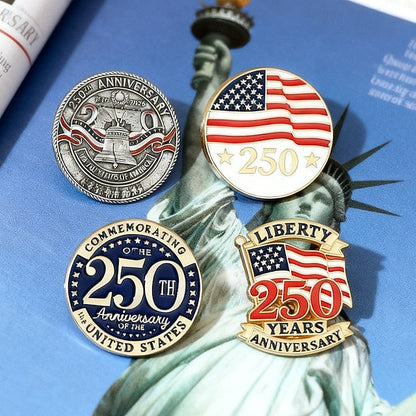 4pcs U.S. 250th Anniversary Brooch Set – Patriotic Lapel Pins