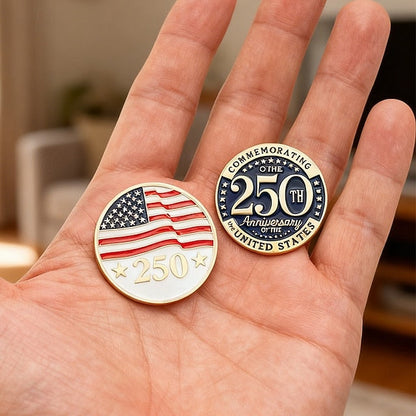 4pcs U.S. 250th Anniversary Brooch Set – Patriotic Lapel Pins