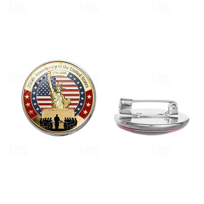 10Pcs U.S. 250th Anniversary Lapel Pin Badges, July Fourth Independence Day Accessories