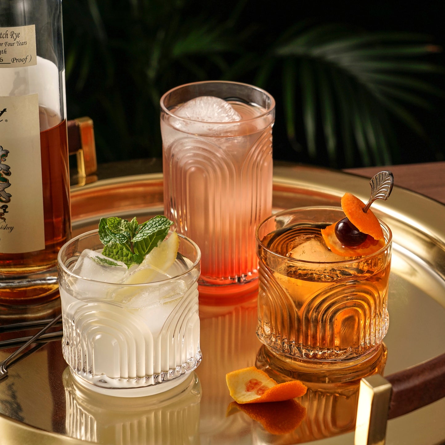 Beau Crystal Lowball Tumblers Set of 4